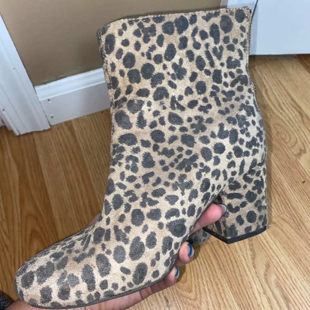 Cheetah print booties